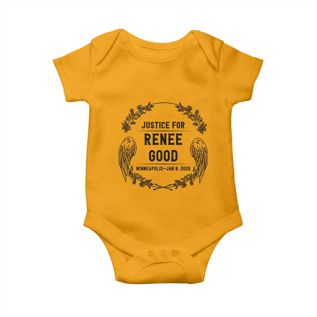 Justice for Renee Good Baby Onesie Minneapolis January 8 2026 Tribute Memorial Wreath - Wonder Print Shop