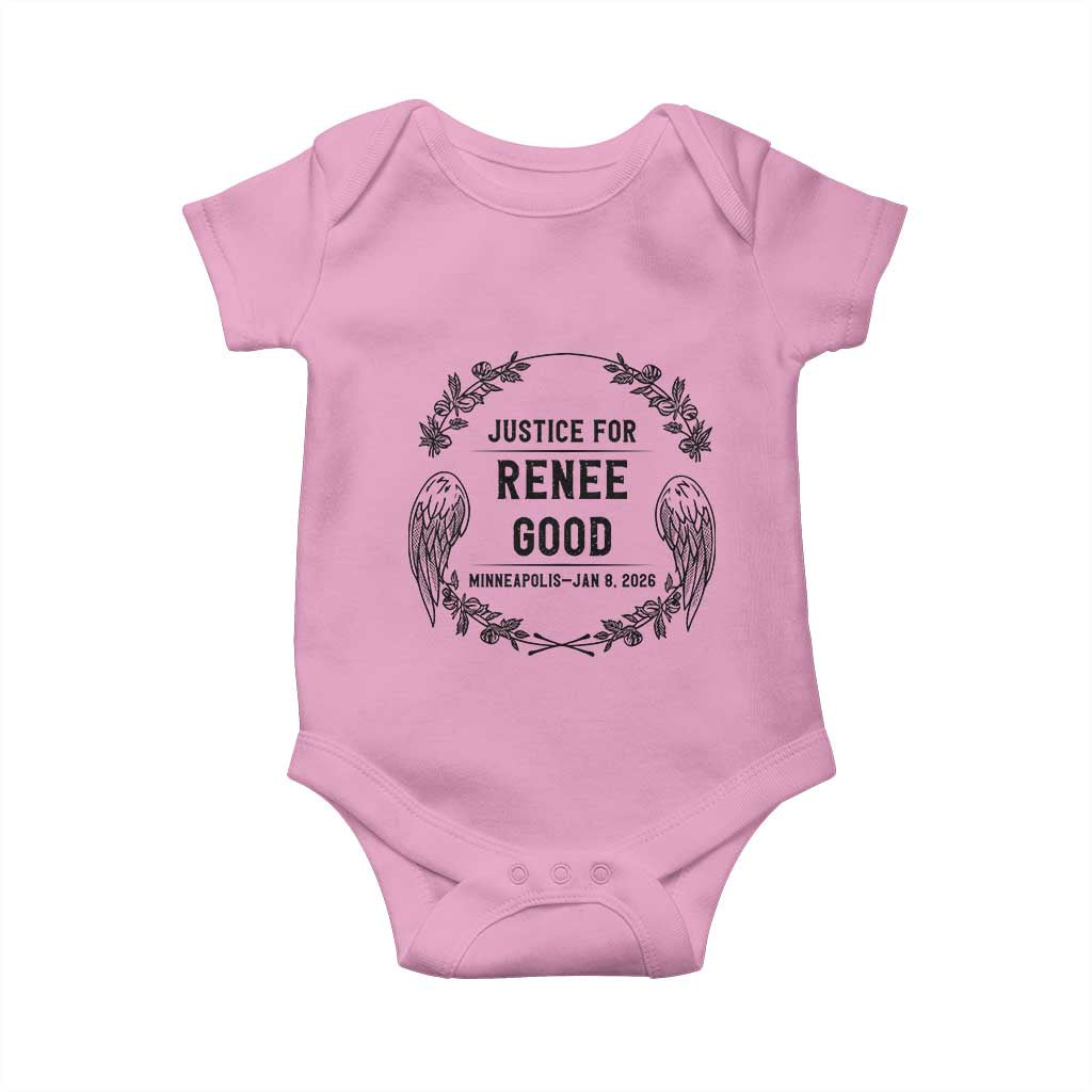 Justice for Renee Good Baby Onesie Minneapolis January 8 2026 Tribute Memorial Wreath - Wonder Print Shop