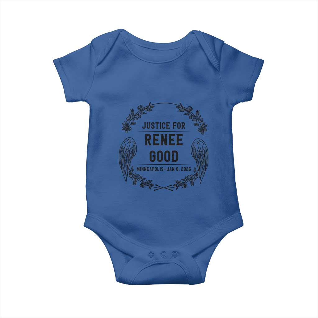 Justice for Renee Good Baby Onesie Minneapolis January 8 2026 Tribute Memorial Wreath - Wonder Print Shop