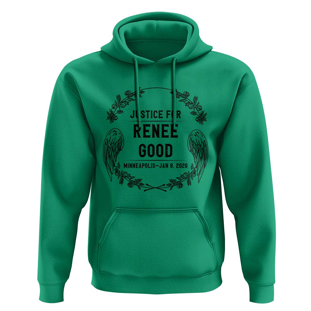 Justice for Renee Good Hoodie Minneapolis January 8 2026 Tribute Memorial Wreath - Wonder Print Shop
