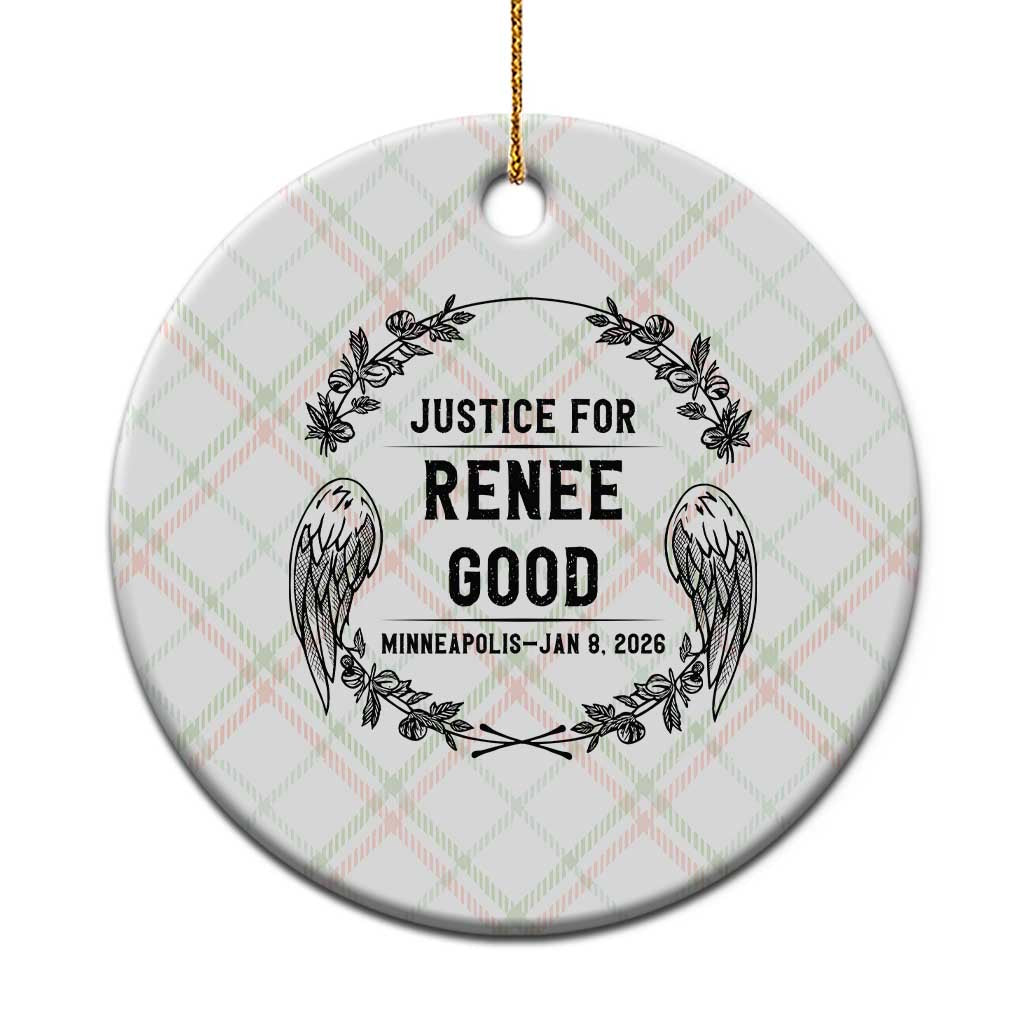 Justice for Renee Good Ceramic Ornament Minneapolis January 8 2026 Tribute Memorial Wreath - Wonder Print Shop