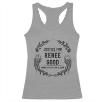 Justice for Renee Good Racerback Tank Top Minneapolis January 8 2026 Tribute Memorial Wreath - Wonder Print Shop