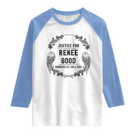 Justice for Renee Good Raglan Shirt Minneapolis January 8 2026 Tribute Memorial Wreath - Wonder Print Shop