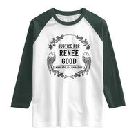 Justice for Renee Good Raglan Shirt Minneapolis January 8 2026 Tribute Memorial Wreath - Wonder Print Shop