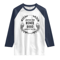 Justice for Renee Good Raglan Shirt Minneapolis January 8 2026 Tribute Memorial Wreath - Wonder Print Shop