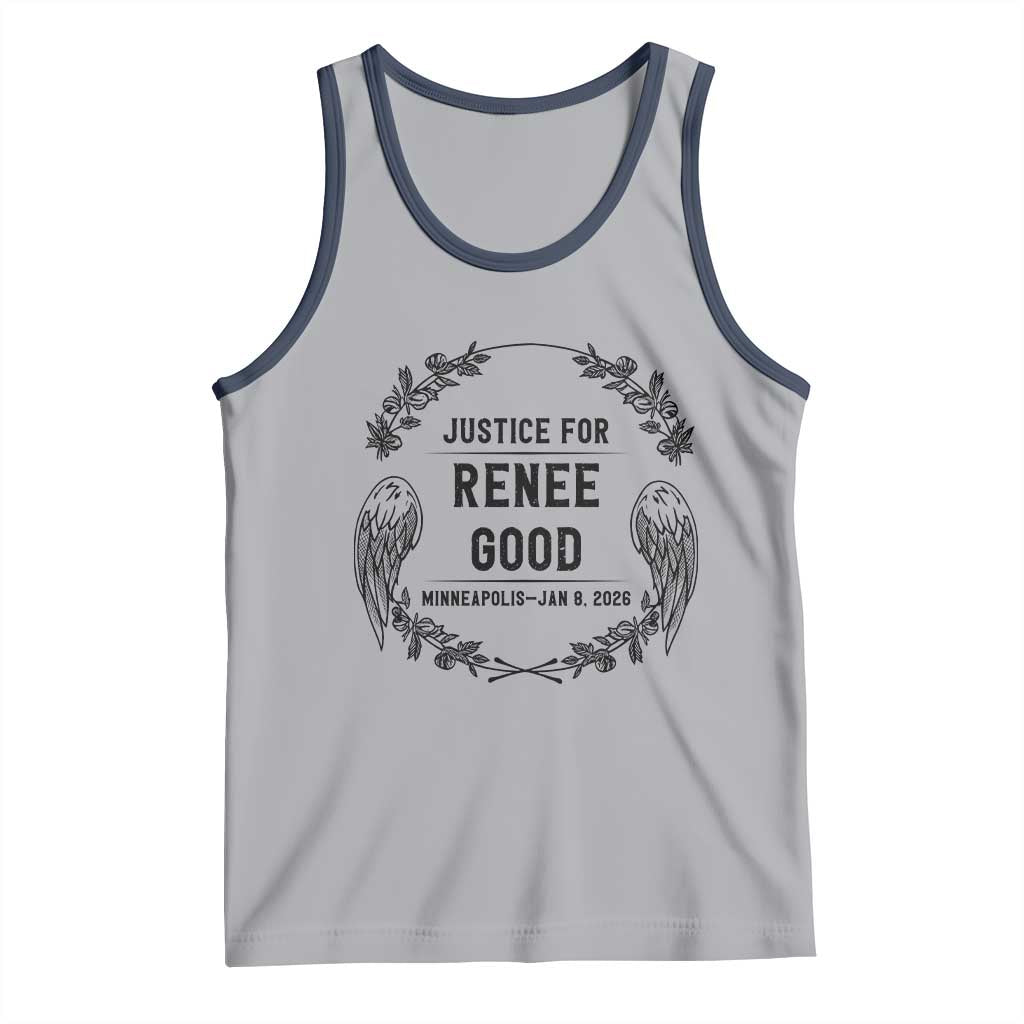 Justice for Renee Good Tank Top Minneapolis January 8 2026 Tribute Memorial Wreath - Wonder Print Shop