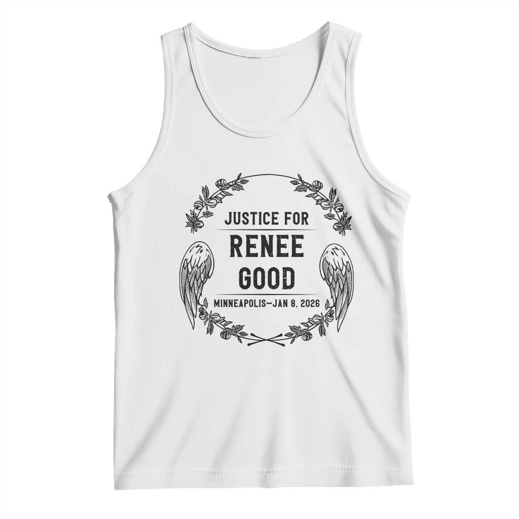 Justice for Renee Good Tank Top Minneapolis January 8 2026 Tribute Memorial Wreath - Wonder Print Shop