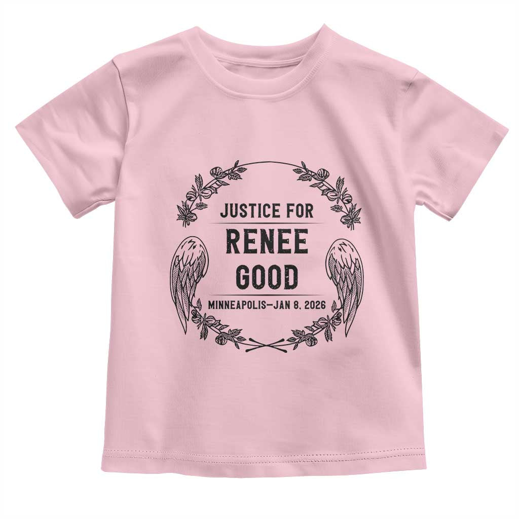 Justice for Renee Good Toddler T Shirt Minneapolis January 8 2026 Tribute Memorial Wreath - Wonder Print Shop