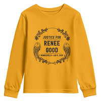 Justice for Renee Good Youth Sweatshirt Minneapolis January 8 2026 Tribute Memorial Wreath - Wonder Print Shop