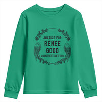 Justice for Renee Good Youth Sweatshirt Minneapolis January 8 2026 Tribute Memorial Wreath - Wonder Print Shop