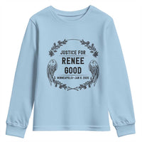 Justice for Renee Good Youth Sweatshirt Minneapolis January 8 2026 Tribute Memorial Wreath - Wonder Print Shop