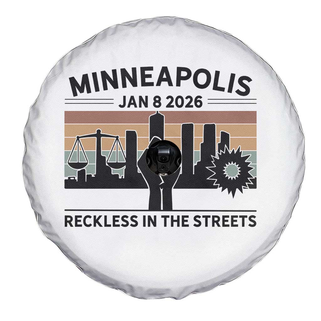 Minneapolis January 8 2026 Justice Movement Spare Tire Cover Reckless in the Streets Protest - Wonder Print Shop