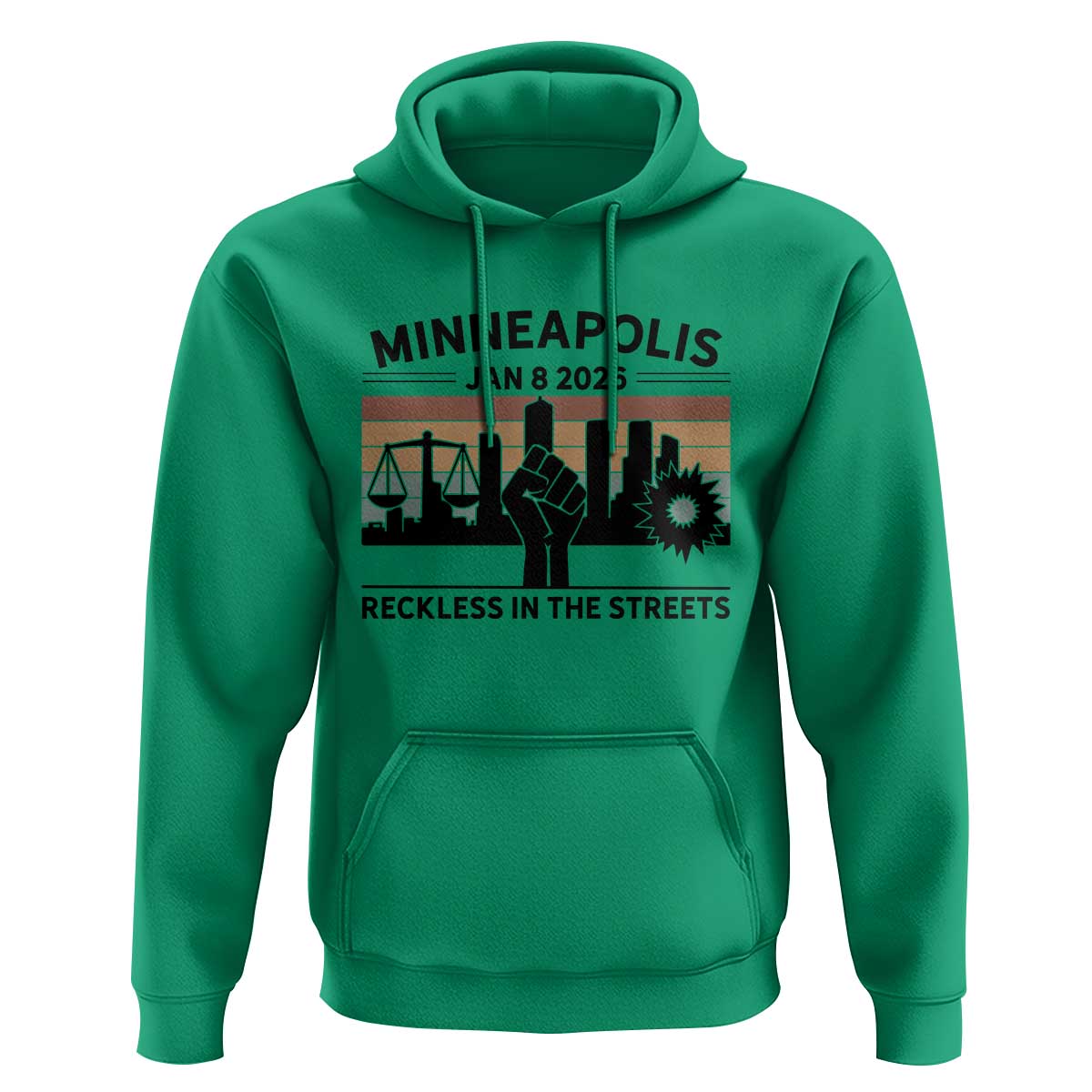 Minneapolis January 8 2026 Justice Movement Hoodie Reckless in the Streets Protest - Wonder Print Shop