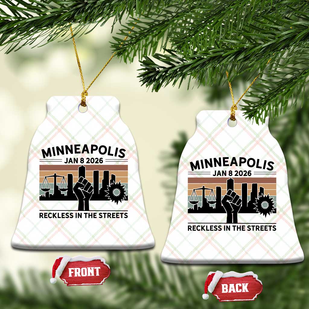 Minneapolis January 8 2026 Justice Movement Ceramic Ornament Reckless in the Streets Protest - Wonder Print Shop