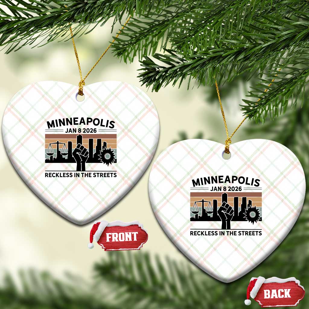 Minneapolis January 8 2026 Justice Movement Ceramic Ornament Reckless in the Streets Protest - Wonder Print Shop