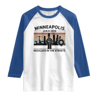 Minneapolis January 8 2026 Justice Movement Raglan Shirt Reckless in the Streets Protest - Wonder Print Shop