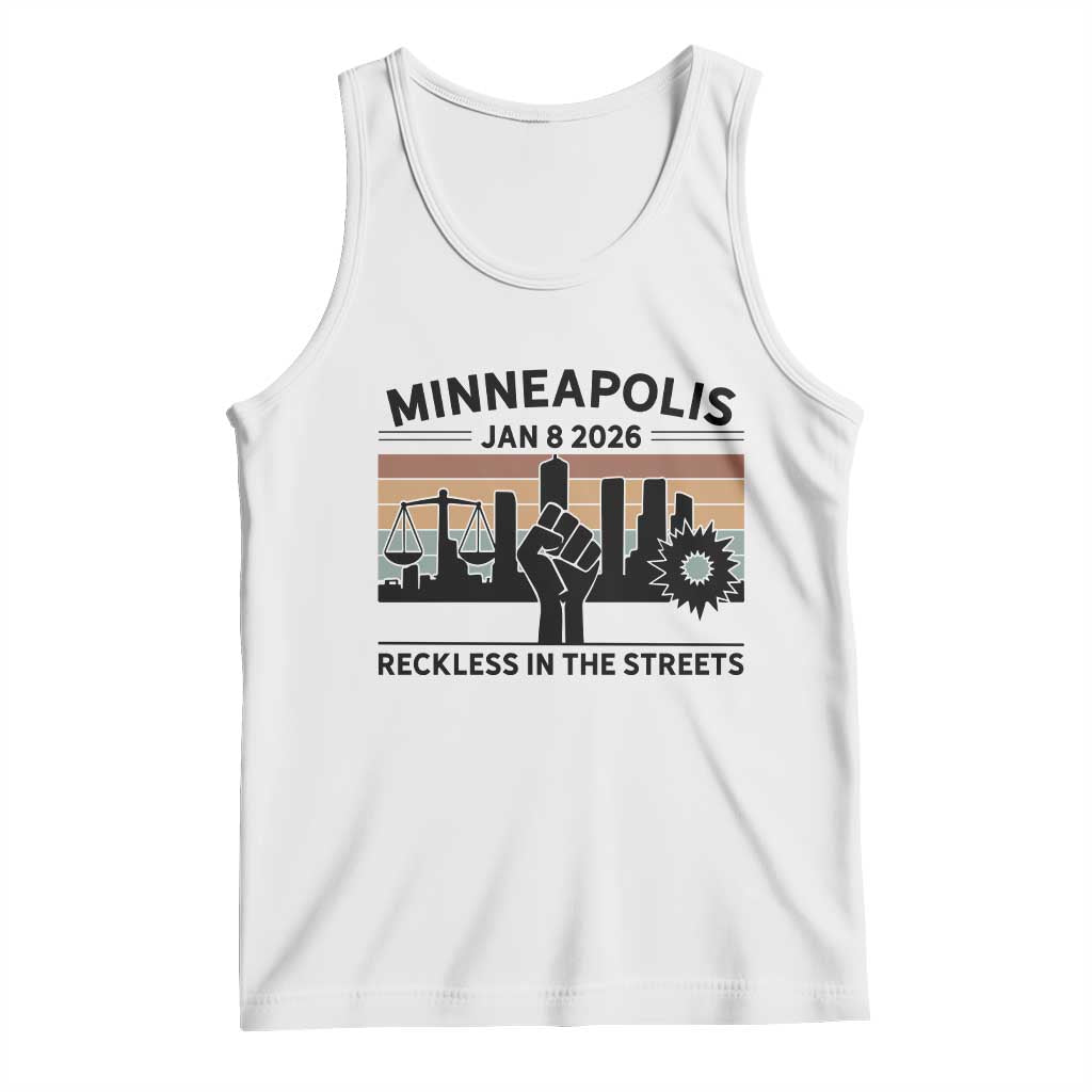 Minneapolis January 8 2026 Justice Movement Tank Top Reckless in the Streets Protest - Wonder Print Shop