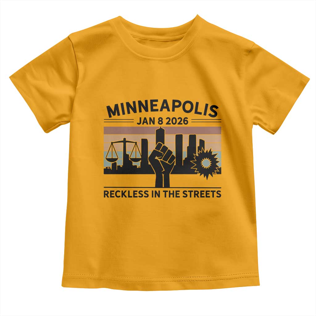 Minneapolis January 8 2026 Justice Movement Toddler T Shirt Reckless in the Streets Protest - Wonder Print Shop