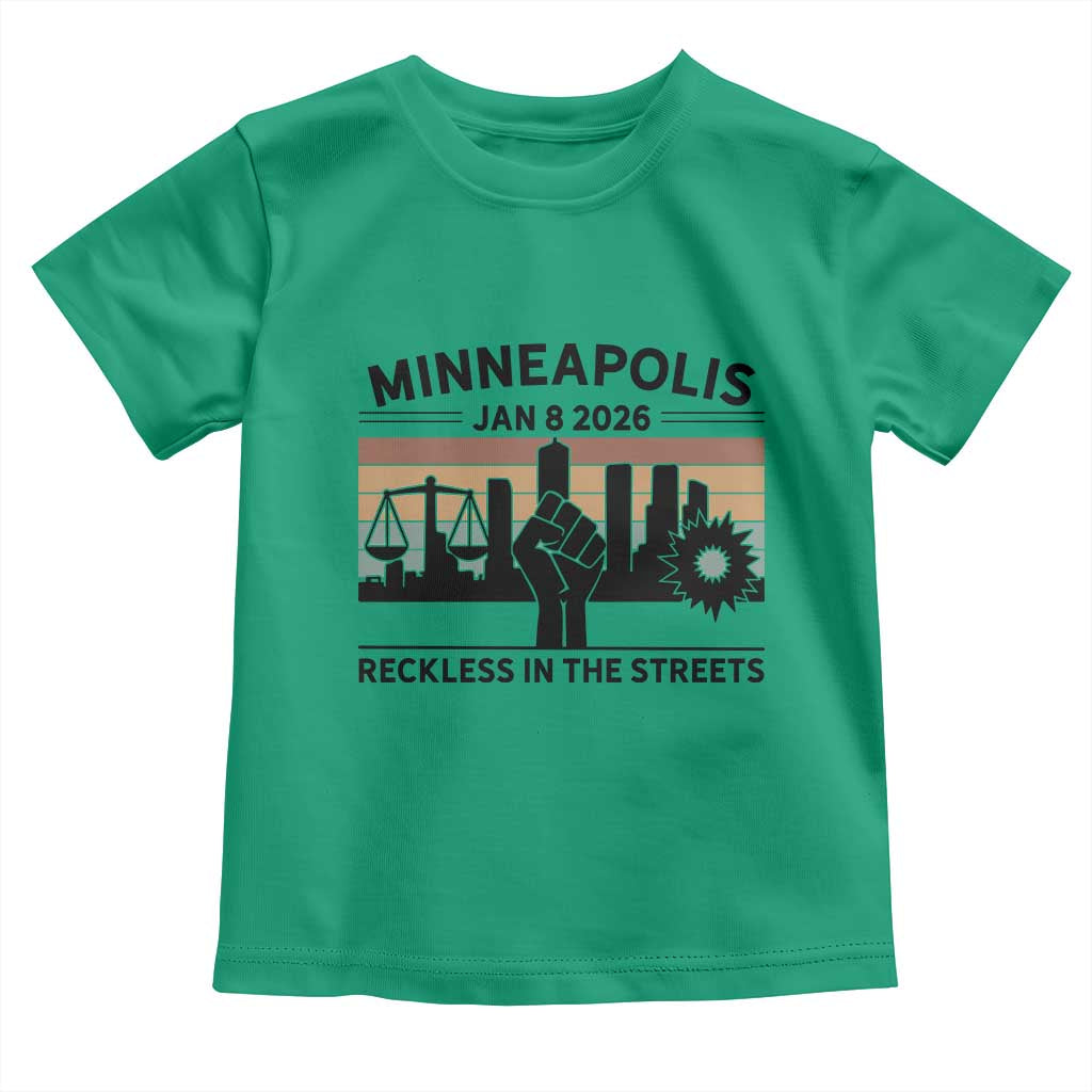 Minneapolis January 8 2026 Justice Movement Toddler T Shirt Reckless in the Streets Protest - Wonder Print Shop