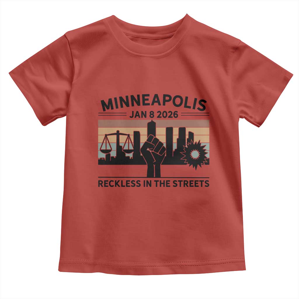 Minneapolis January 8 2026 Justice Movement Toddler T Shirt Reckless in the Streets Protest - Wonder Print Shop