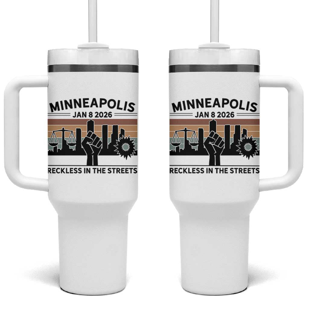 Minneapolis January 8 2026 Justice Movement Tumbler With Handle Reckless in the Streets Protest - Wonder Print Shop