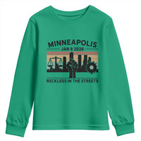 Minneapolis January 8 2026 Justice Movement Youth Sweatshirt Reckless in the Streets Protest - Wonder Print Shop