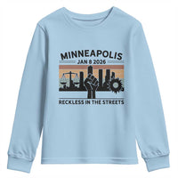 Minneapolis January 8 2026 Justice Movement Youth Sweatshirt Reckless in the Streets Protest - Wonder Print Shop