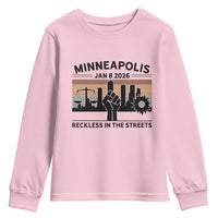 Minneapolis January 8 2026 Justice Movement Youth Sweatshirt Reckless in the Streets Protest - Wonder Print Shop