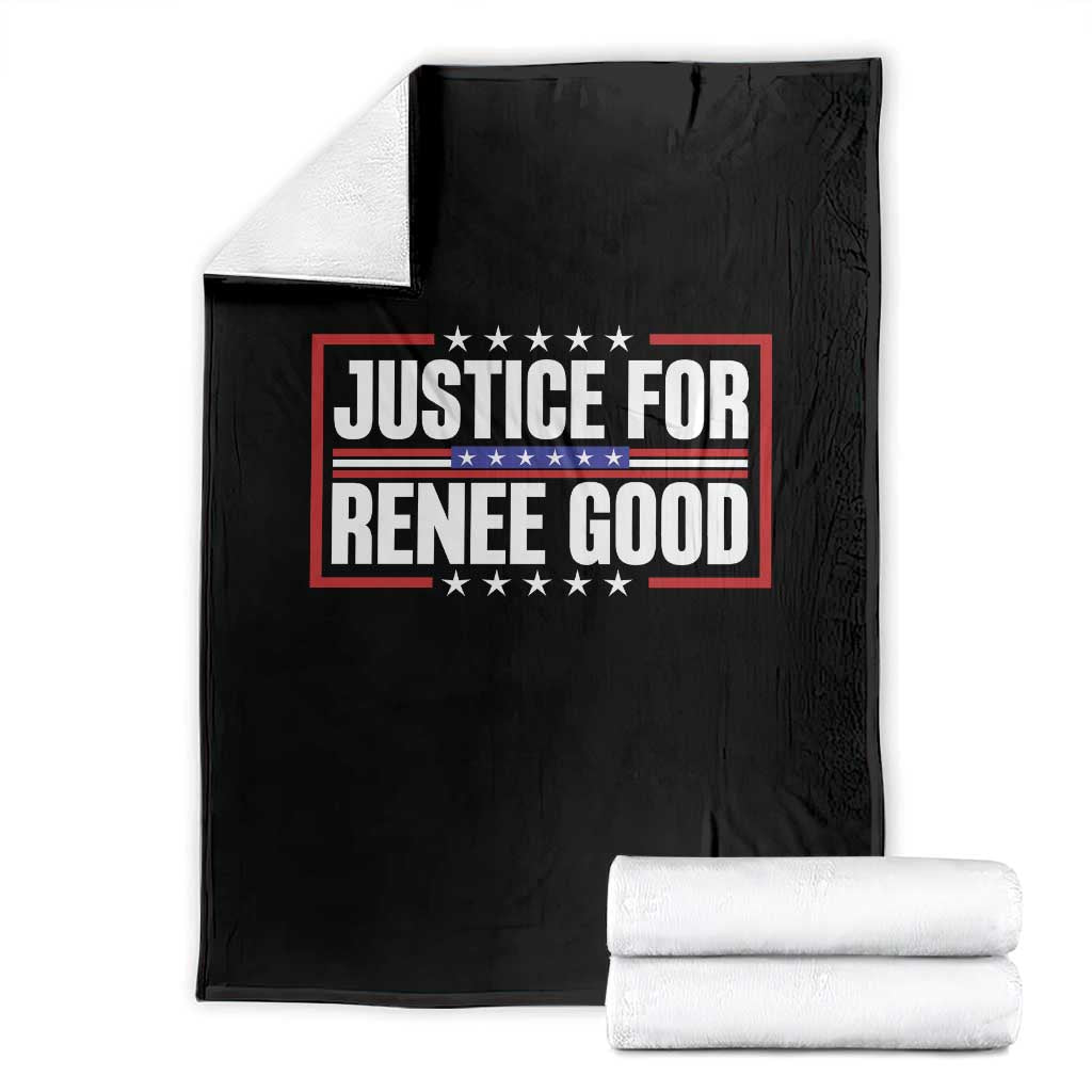 Justice for Renee Good Patriotic Throw Blanket Minneapolis Jan 8 2026 Memorial Red White and Blue - Wonder Print Shop