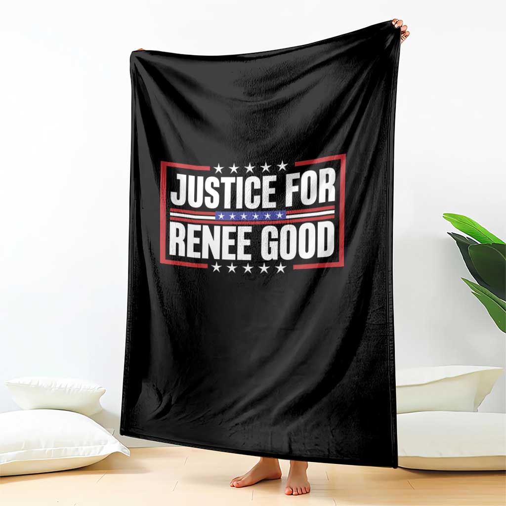Justice for Renee Good Patriotic Throw Blanket Minneapolis Jan 8 2026 Memorial Red White and Blue - Wonder Print Shop