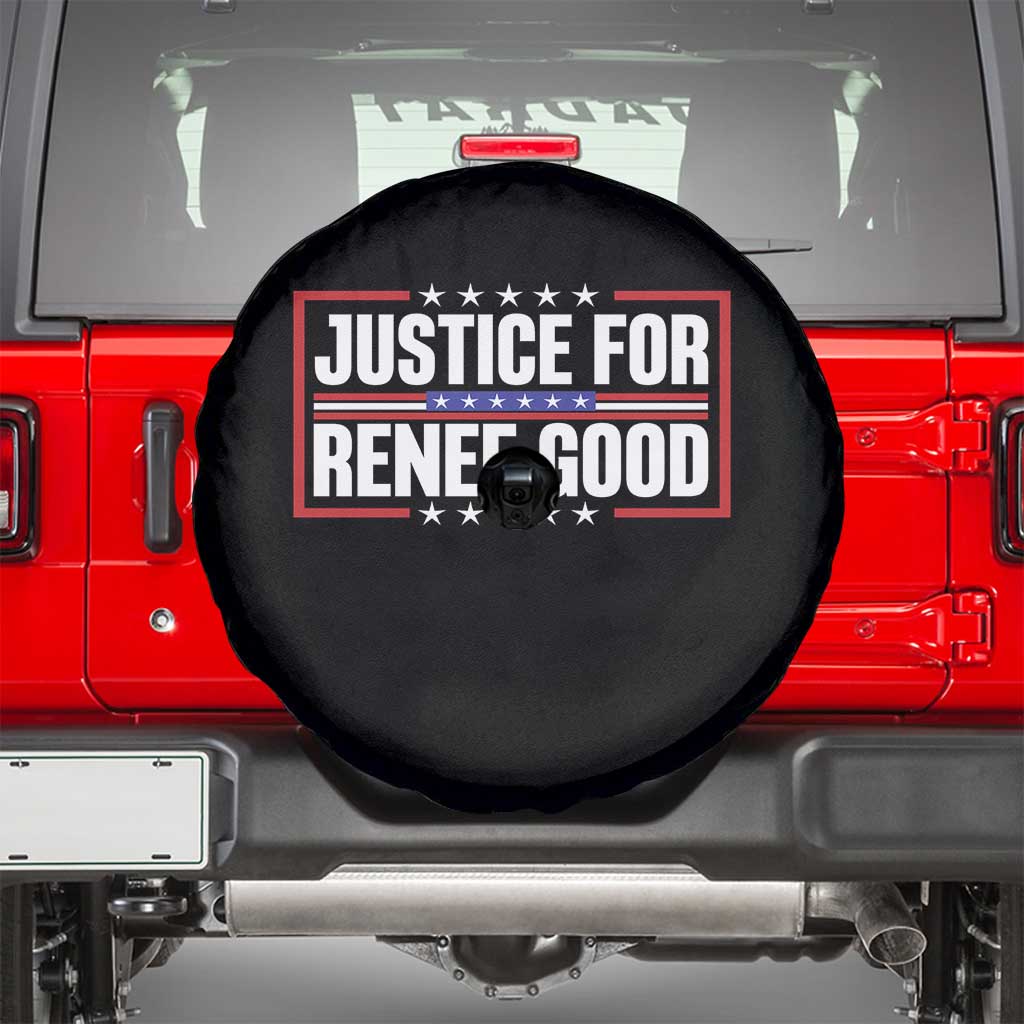 Justice for Renee Good Patriotic Spare Tire Cover Minneapolis Jan 8 2026 Memorial Red White and Blue - Wonder Print Shop