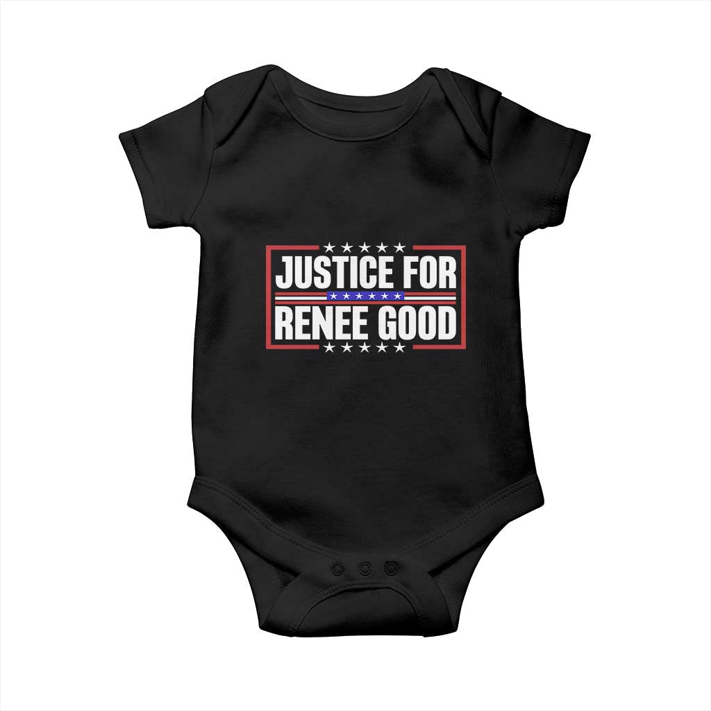 Justice for Renee Good Patriotic Baby Onesie Minneapolis Jan 8 2026 Memorial Red White and Blue - Wonder Print Shop
