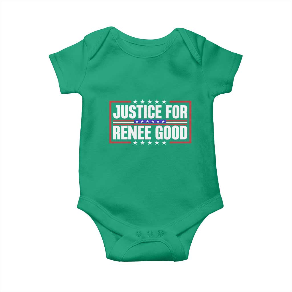 Justice for Renee Good Patriotic Baby Onesie Minneapolis Jan 8 2026 Memorial Red White and Blue - Wonder Print Shop