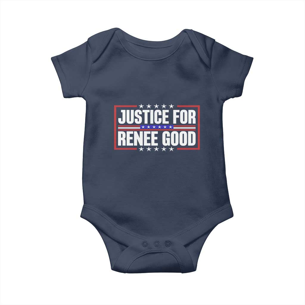 Justice for Renee Good Patriotic Baby Onesie Minneapolis Jan 8 2026 Memorial Red White and Blue - Wonder Print Shop