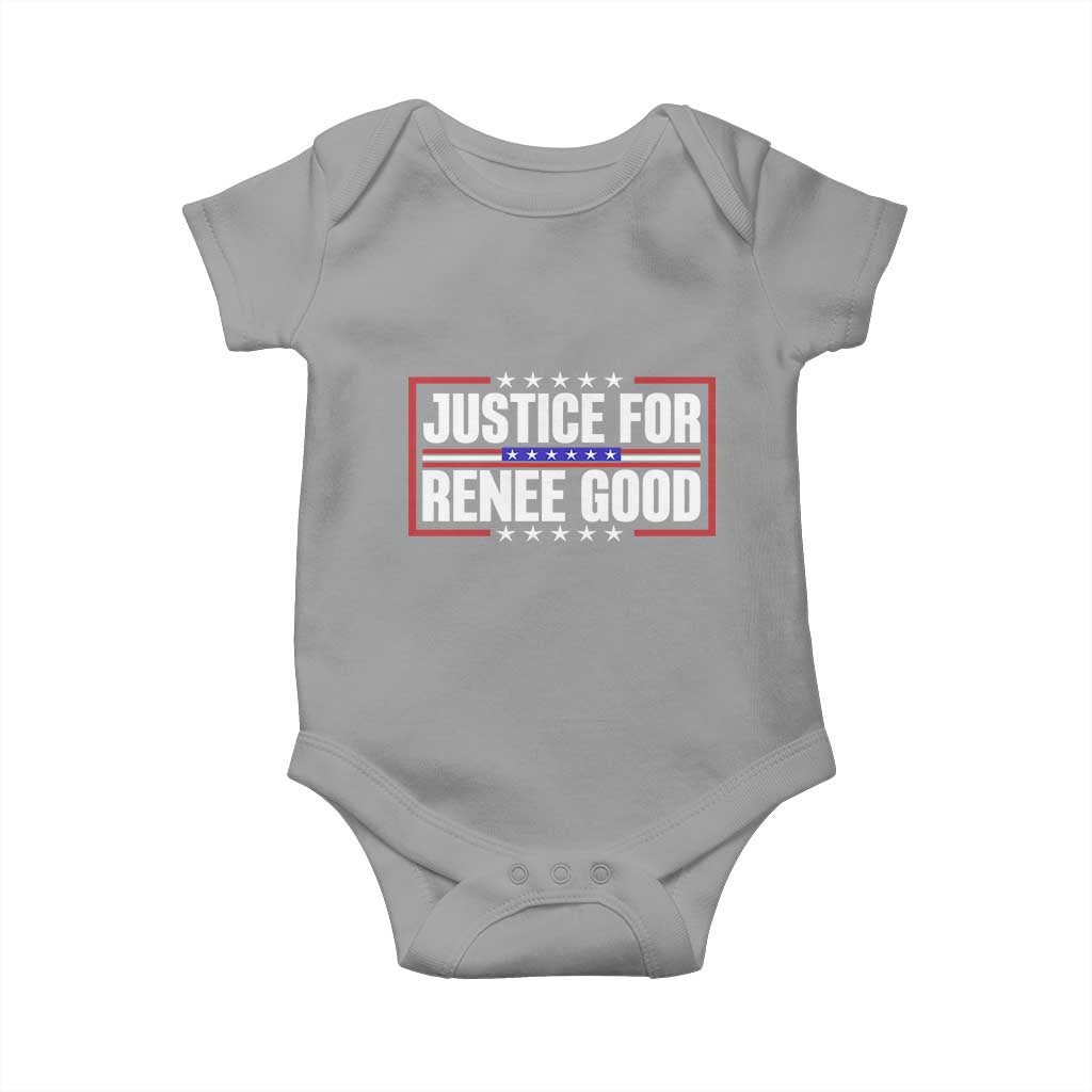Justice for Renee Good Patriotic Baby Onesie Minneapolis Jan 8 2026 Memorial Red White and Blue - Wonder Print Shop