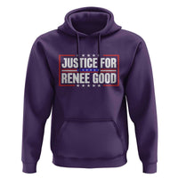 Justice for Renee Good Patriotic Hoodie Minneapolis Jan 8 2026 Memorial Red White and Blue - Wonder Print Shop