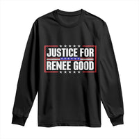Justice for Renee Good Patriotic Long Sleeve Shirt Minneapolis Jan 8 2026 Memorial Red White and Blue - Wonder Print Shop