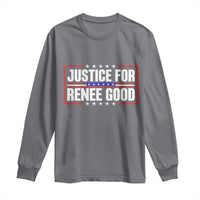 Justice for Renee Good Patriotic Long Sleeve Shirt Minneapolis Jan 8 2026 Memorial Red White and Blue - Wonder Print Shop