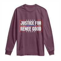 Justice for Renee Good Patriotic Long Sleeve Shirt Minneapolis Jan 8 2026 Memorial Red White and Blue - Wonder Print Shop