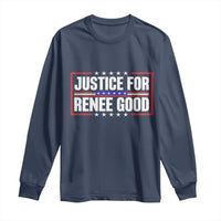 Justice for Renee Good Patriotic Long Sleeve Shirt Minneapolis Jan 8 2026 Memorial Red White and Blue - Wonder Print Shop