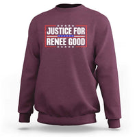 Justice for Renee Good Patriotic Sweatshirt Minneapolis Jan 8 2026 Memorial Red White and Blue - Wonder Print Shop