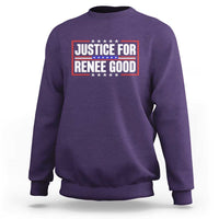 Justice for Renee Good Patriotic Sweatshirt Minneapolis Jan 8 2026 Memorial Red White and Blue - Wonder Print Shop