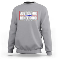 Justice for Renee Good Patriotic Sweatshirt Minneapolis Jan 8 2026 Memorial Red White and Blue - Wonder Print Shop