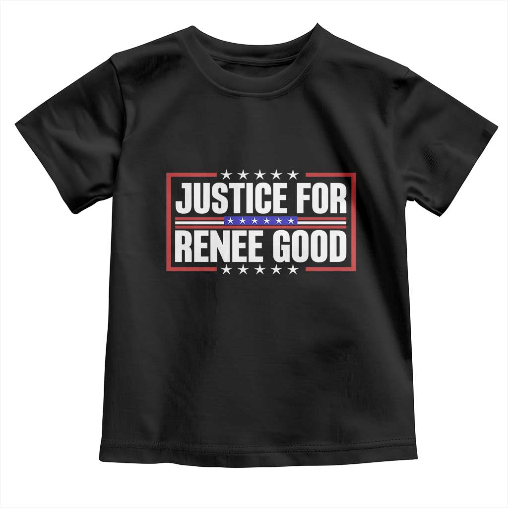 Justice for Renee Good Patriotic Toddler T Shirt Minneapolis Jan 8 2026 Memorial Red White and Blue - Wonder Print Shop