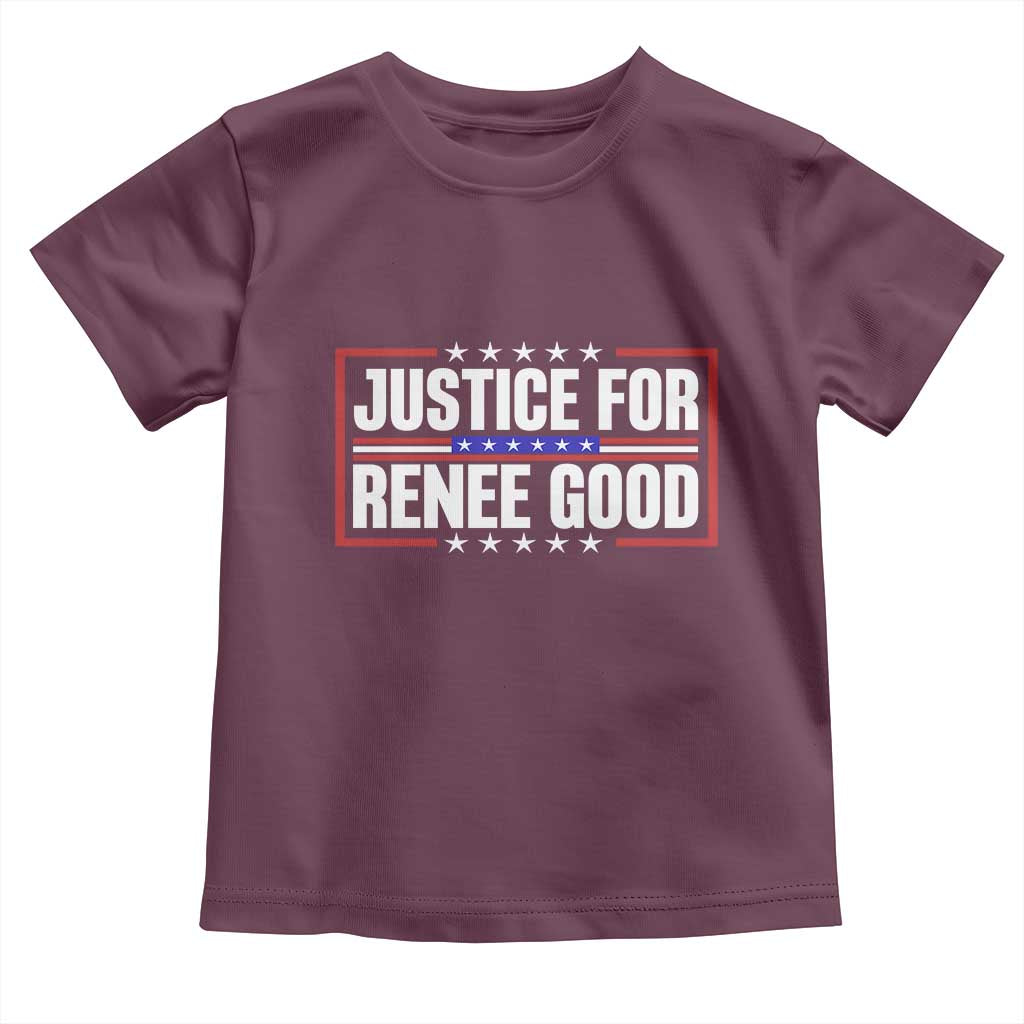 Justice for Renee Good Patriotic Toddler T Shirt Minneapolis Jan 8 2026 Memorial Red White and Blue - Wonder Print Shop