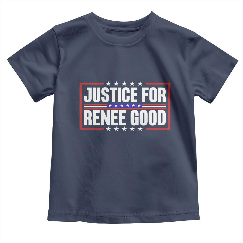 Justice for Renee Good Patriotic Toddler T Shirt Minneapolis Jan 8 2026 Memorial Red White and Blue - Wonder Print Shop