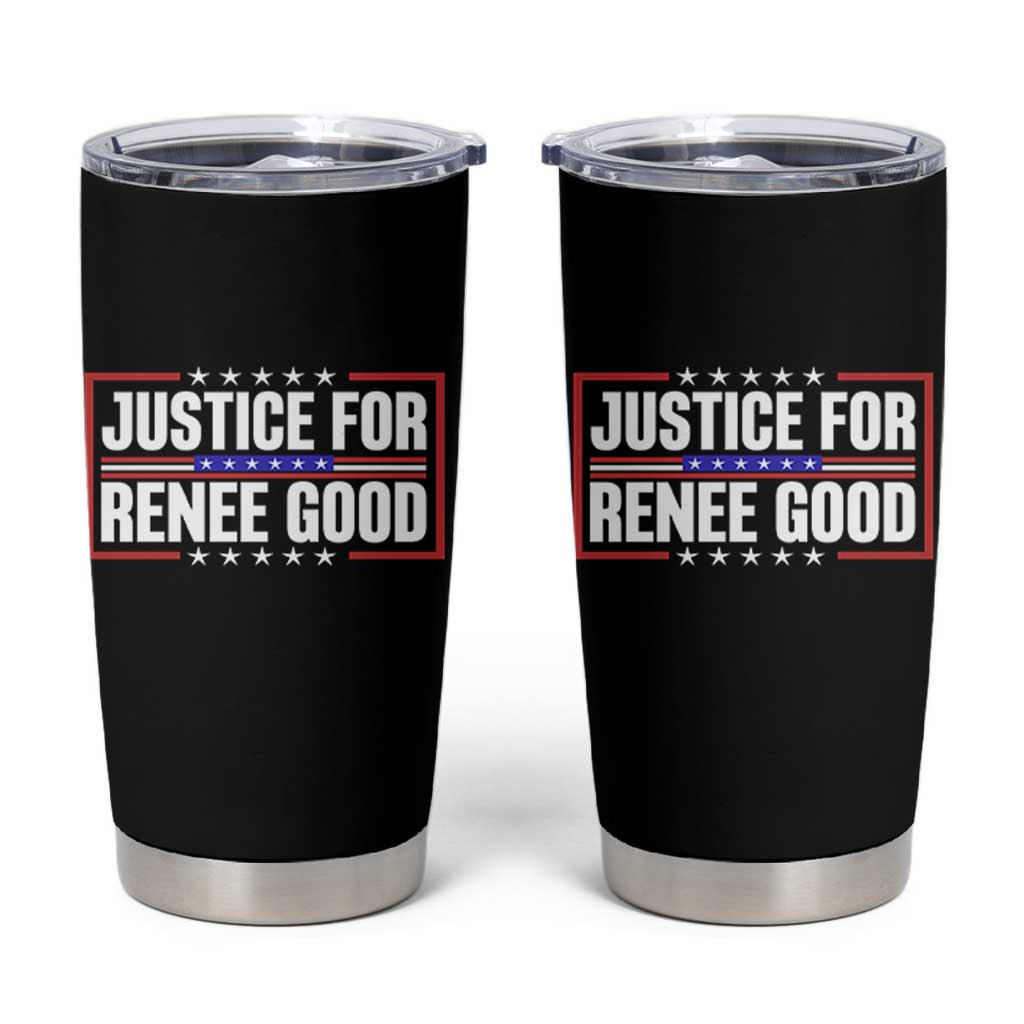 Justice for Renee Good Patriotic Tumbler Cup Minneapolis Jan 8 2026 Memorial Red White and Blue - Wonder Print Shop