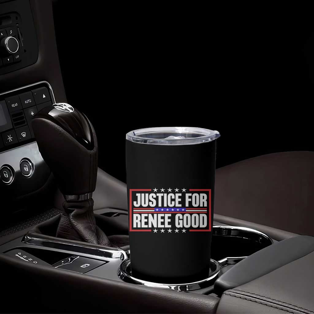 Justice for Renee Good Patriotic Tumbler Cup Minneapolis Jan 8 2026 Memorial Red White and Blue - Wonder Print Shop