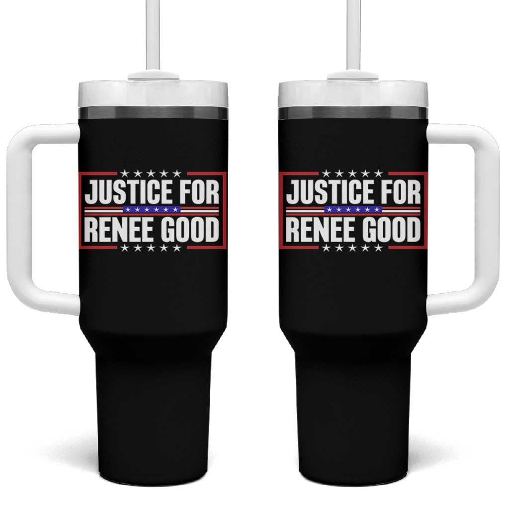 Justice for Renee Good Patriotic Tumbler With Handle Minneapolis Jan 8 2026 Memorial Red White and Blue - Wonder Print Shop