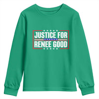 Justice for Renee Good Patriotic Youth Sweatshirt Minneapolis Jan 8 2026 Memorial Red White and Blue - Wonder Print Shop